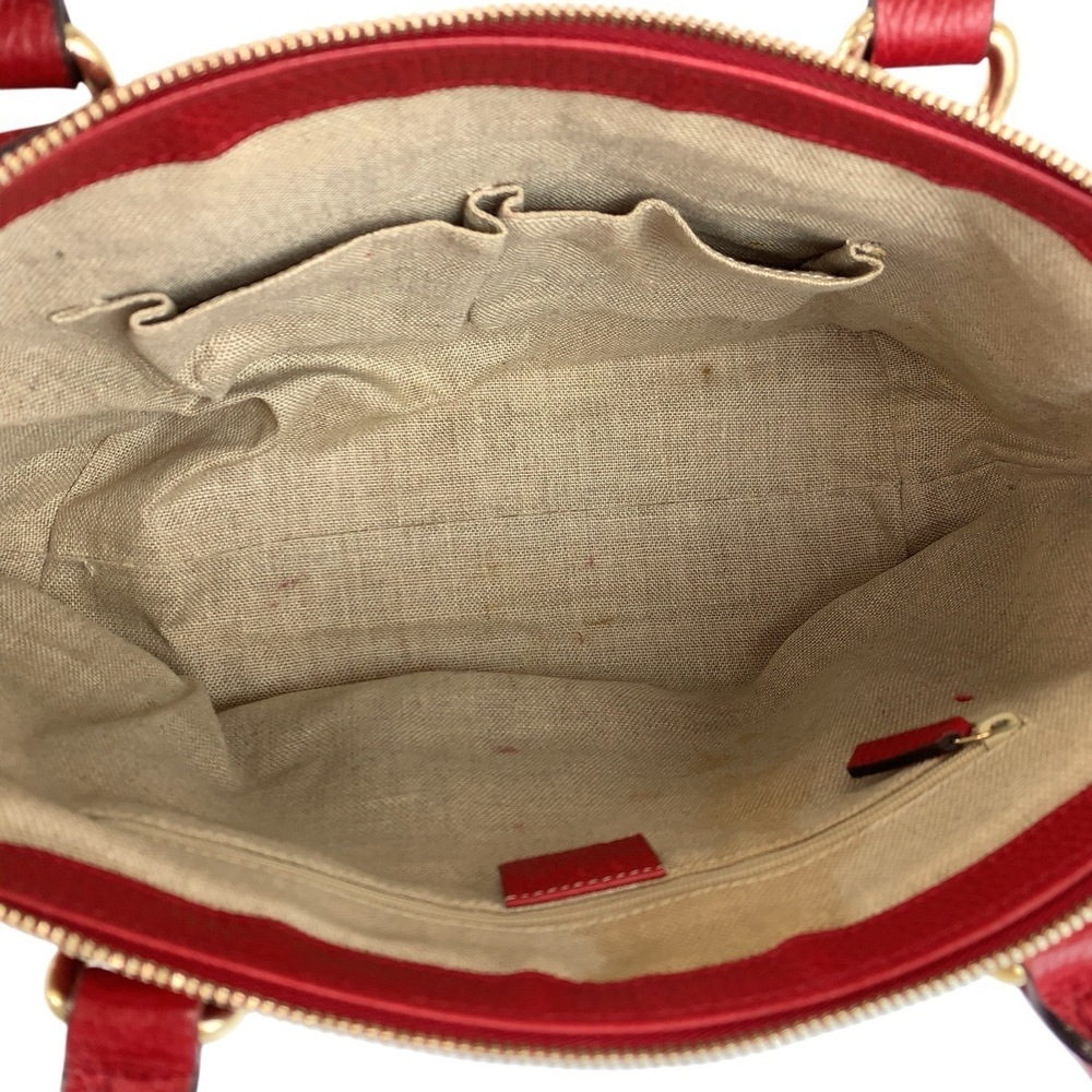 GUCCI Interlocking Red Leather Tote Bag Shoulder - Picture 8 of 10